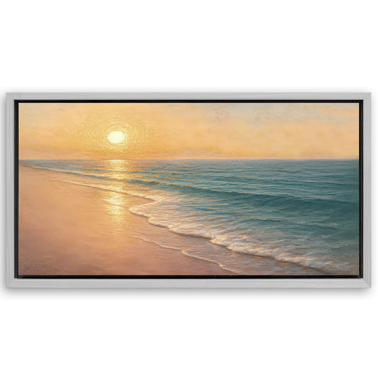 Save 33% When You Add A Frame To Your 20x10 Beach Shoreline Coastal Wall Art IV Canvas Now