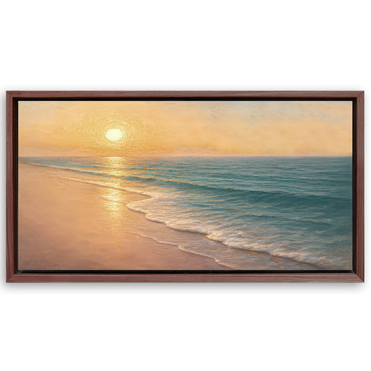 Save 33% When You Add A Frame To Your 20x10 Beach Shoreline Coastal Wall Art IV Canvas Now