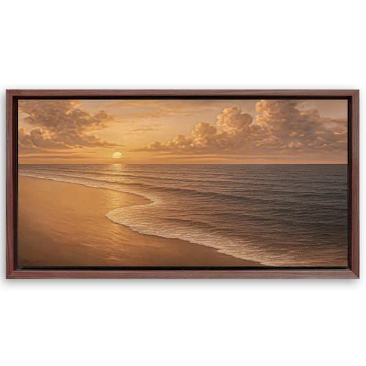 Save 33% When You Add A Frame To Your 48x24 Beach Shoreline Coastal Wall Art VIII Canvas Now