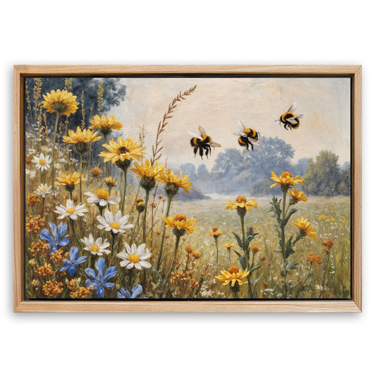 Save 33% When You Add A Frame To Your 18x12 Vintage Wildflowers Wall Art Canvas Now