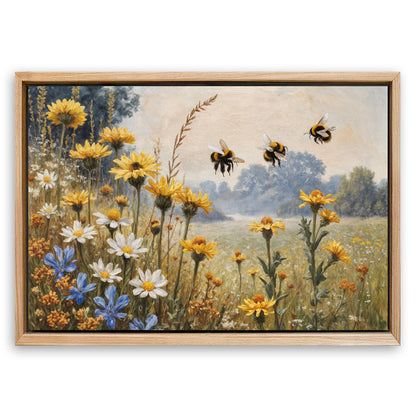 Save 33% When You Add A Frame To Your 24x16 Vintage Wildflowers Wall Art Canvas Now