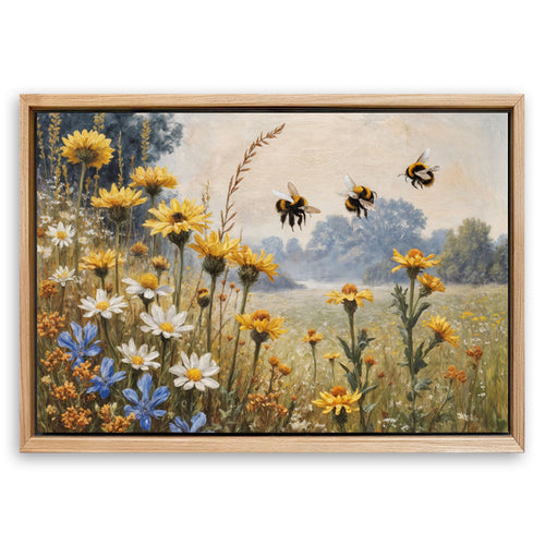 Save 33% When You Add A Frame To Your 24x16 Vintage Wildflowers Wall Art Canvas Now