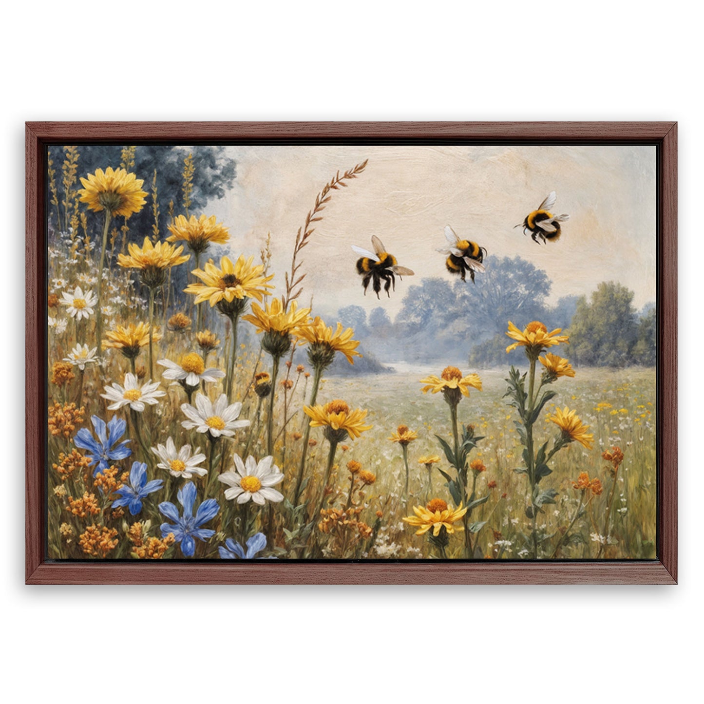 Save 33% When You Add A Frame To Your 24x16 Vintage Wildflowers Wall Art Canvas Now