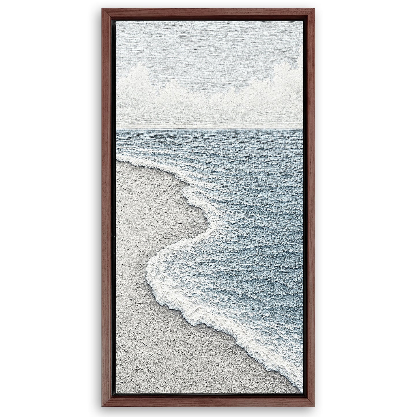 Save 33% When You Add A Frame To Your 20x10 White Waves Abstract Wall Art Canvas Now