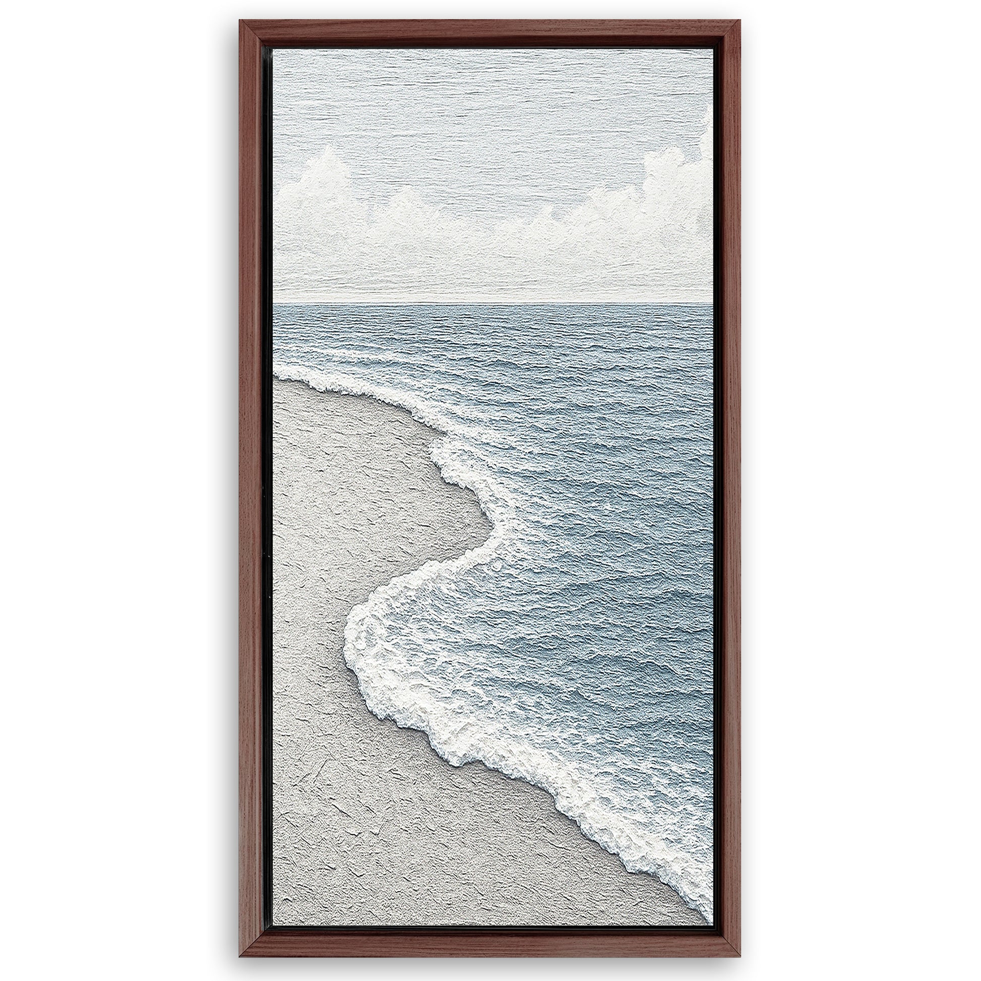 Save 33% When You Add A Frame To Your 20x10 White Waves Abstract Wall Art Canvas Now