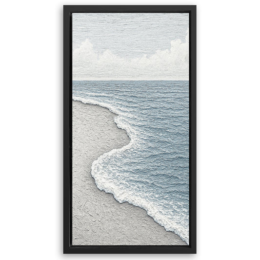 Save 33% When You Add A Frame To Your 60x30 White Waves Abstract Wall Art Canvas Now