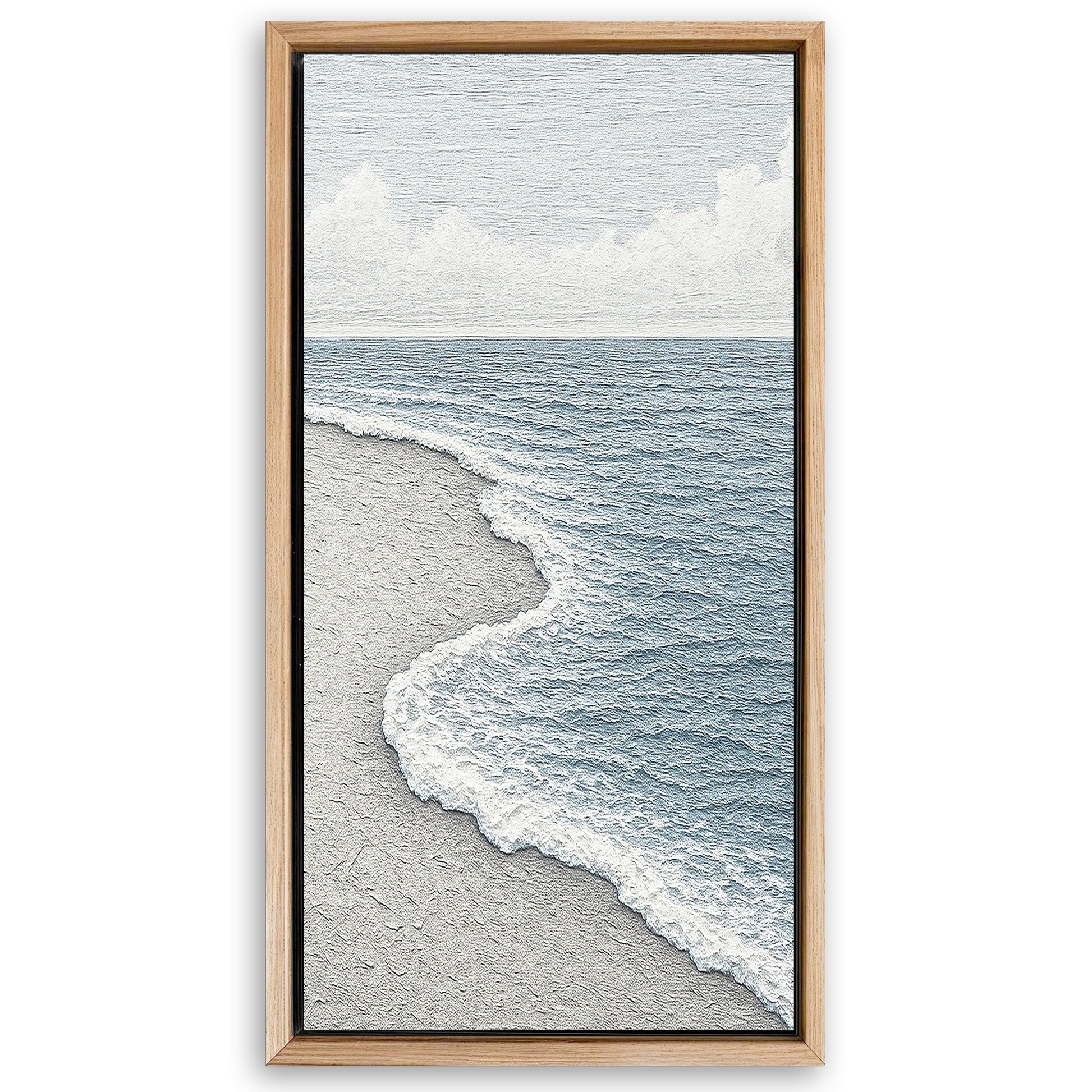 Save 33% When You Add A Frame To Your 20x10 White Waves Abstract Wall Art Canvas Now