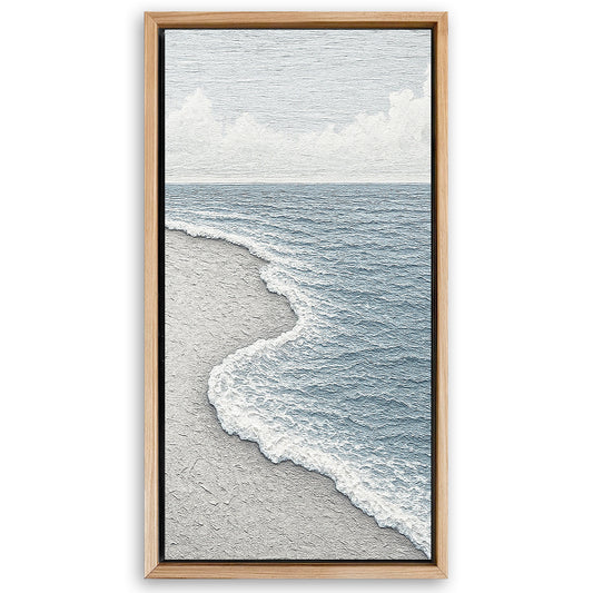 Save 33% When You Add A Frame To Your 60x30 White Waves Abstract Wall Art Canvas Now