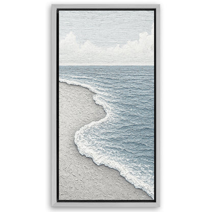 Save 33% When You Add A Frame To Your 20x10 White Waves Abstract Wall Art Canvas Now