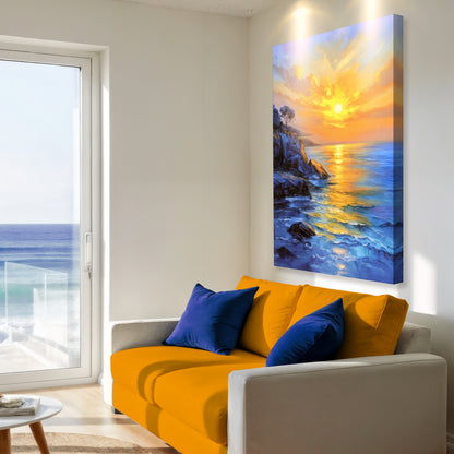 Golden Sunrise Coastal Wall Art