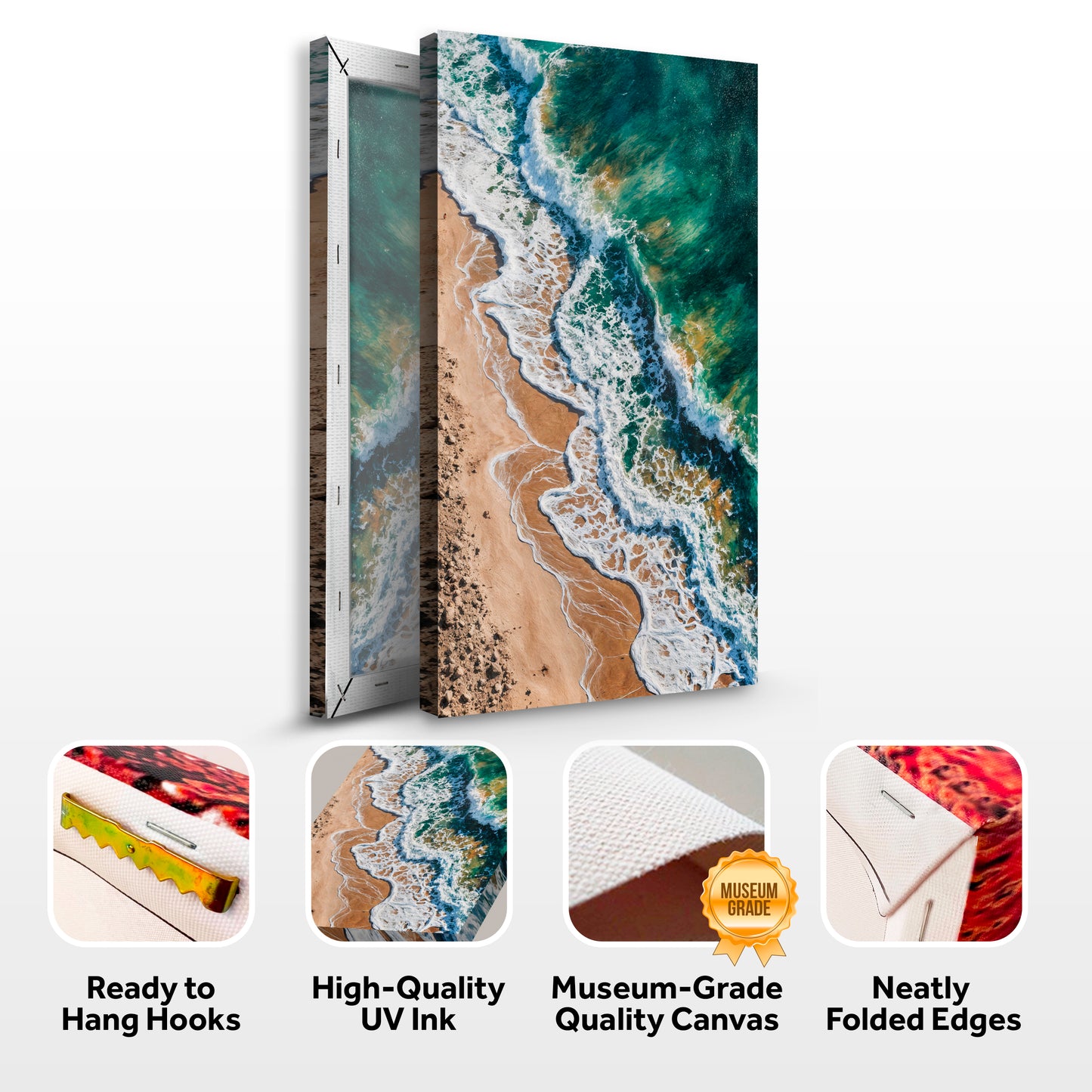 Green Waves Abstract Wall Art