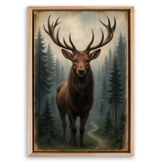 Save 33% When You Add A Frame To Your 48x32 Majestic Morning Light Stag Wall Art Canvas Now