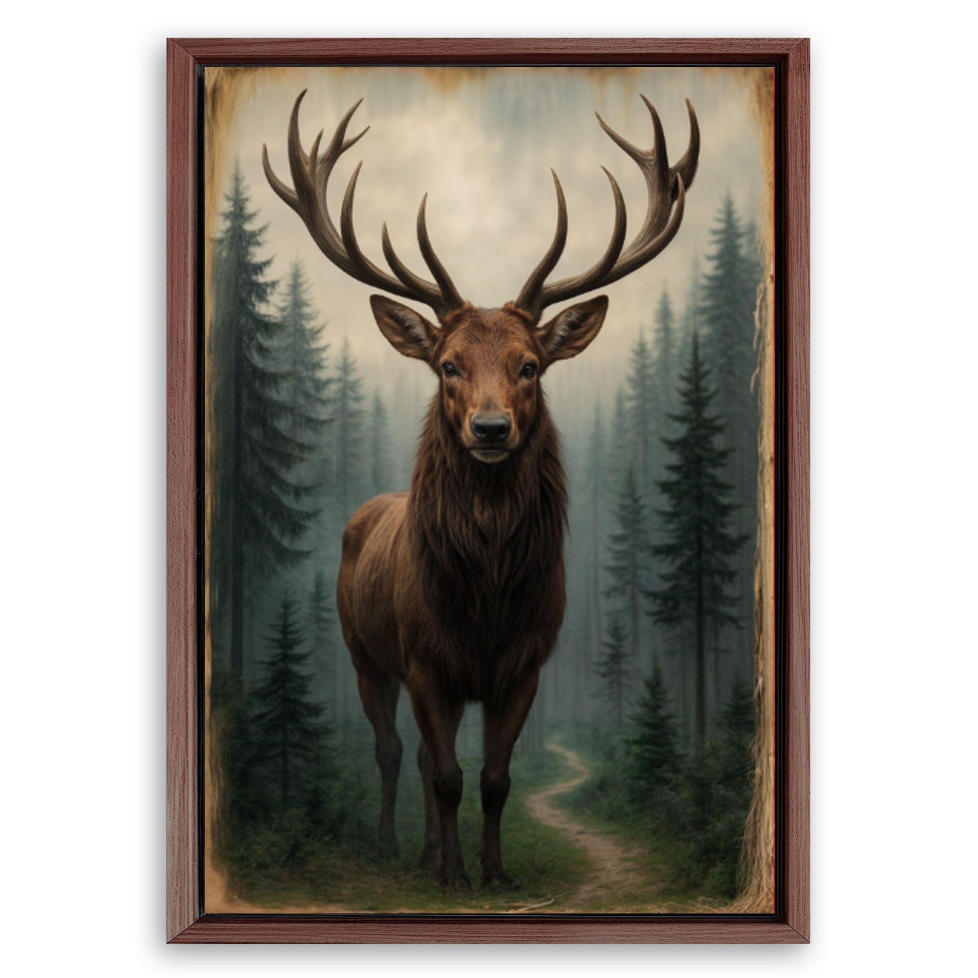 Save 33% When You Add A Frame To Your 36x24 Majestic Morning Light Stag Wall Art Canvas Now