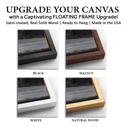 Save 33% When You Add A Frame To Your 18x12 Magnolia Bloom in Gold Abstract Wall Art Canvas Now