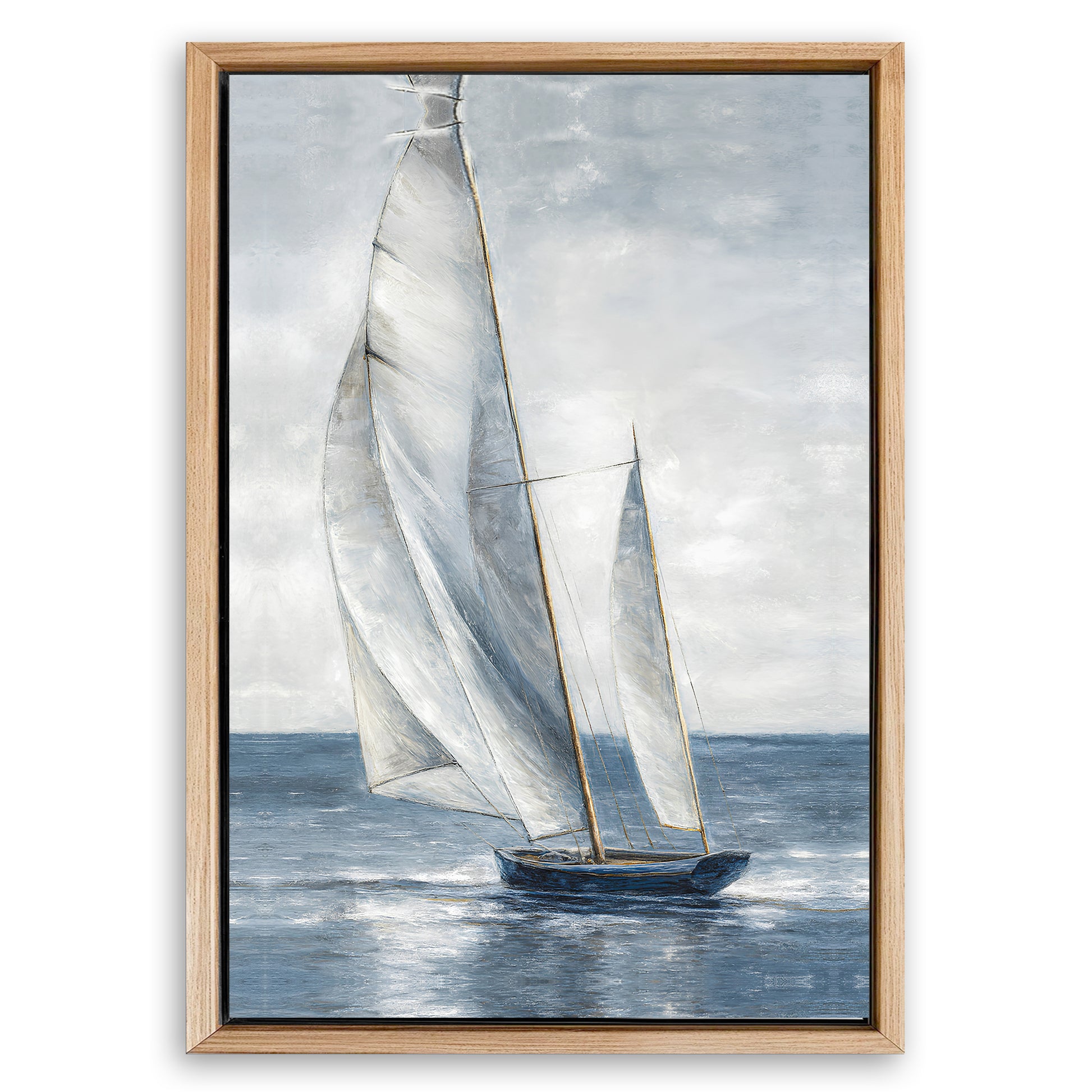 Save 33% When You Add A Frame To Your 36x24 Nautical Abstraction Wall Art Canvas Now