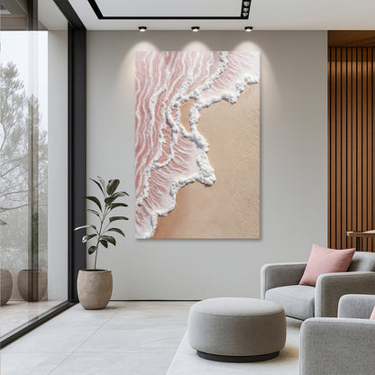 Abstract Pink Blushing Waves Wall Art