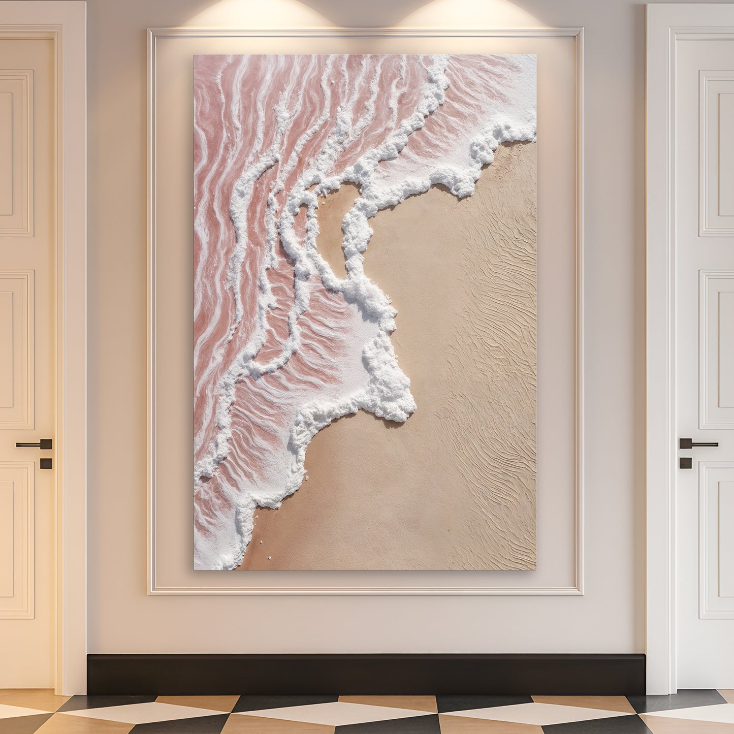 Abstract Pink Blushing Waves Wall Art