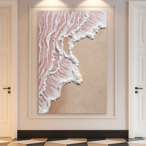 Abstract Pink Blushing Waves Wall Art