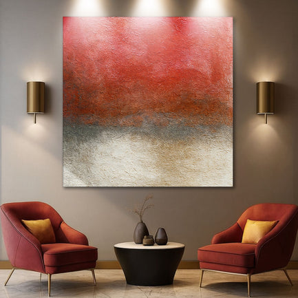 Crimson Horizon Abstract Wall Art