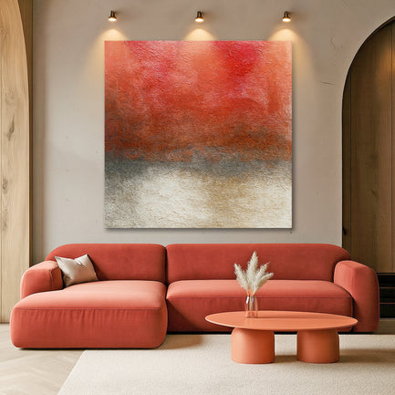 Crimson Horizon Abstract Wall Art