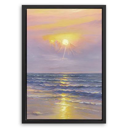 Save 33% When You Add A Frame To Your 18x12 Purple Skies Abstract Beach Wall Art Canvas Now