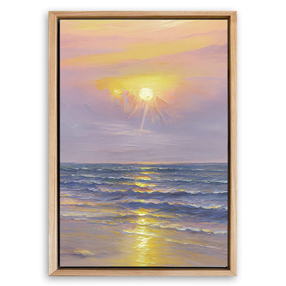 Save 33% When You Add A Frame To Your 18x12 Purple Skies Abstract Beach Wall Art Canvas Now