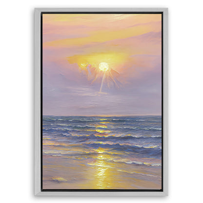 Save 33% When You Add A Frame To Your 18x12 Purple Skies Abstract Beach Wall Art Canvas Now