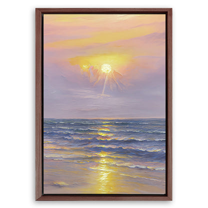 Save 33% When You Add A Frame To Your 18x12 Purple Skies Abstract Beach Wall Art Canvas Now