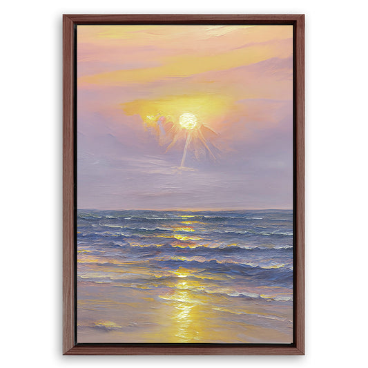 Save 33% When You Add A Frame To Your 18x12 Purple Skies Abstract Beach Wall Art Canvas Now