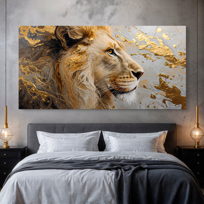 Golden-eyed Lion Abstract Wall Art