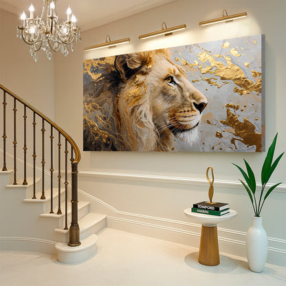 Golden-eyed Lion Abstract Wall Art