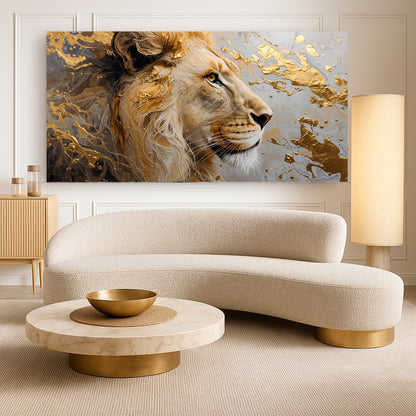 Golden-eyed Lion Abstract Wall Art