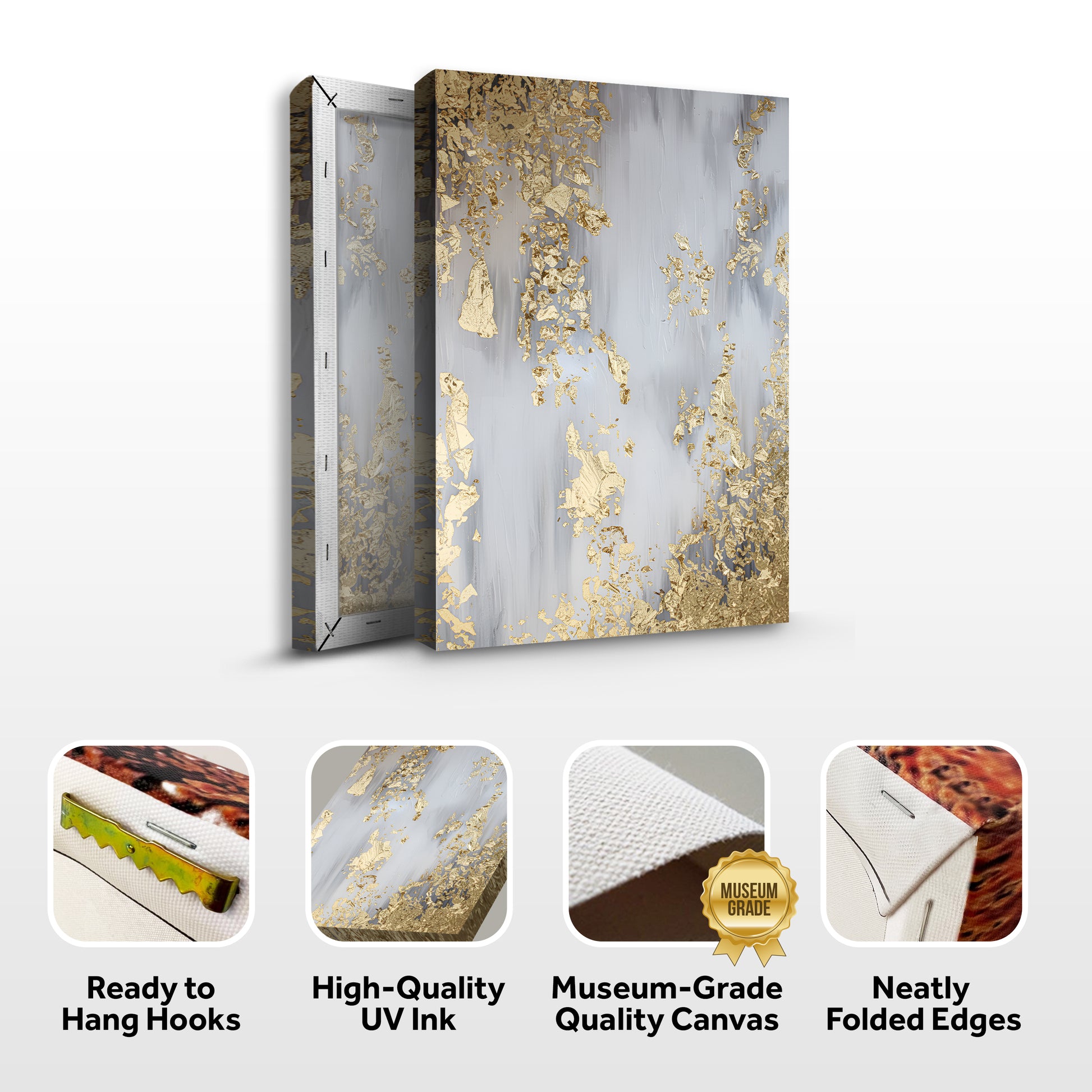 Golden Leaves Falling Abstract Wall Art