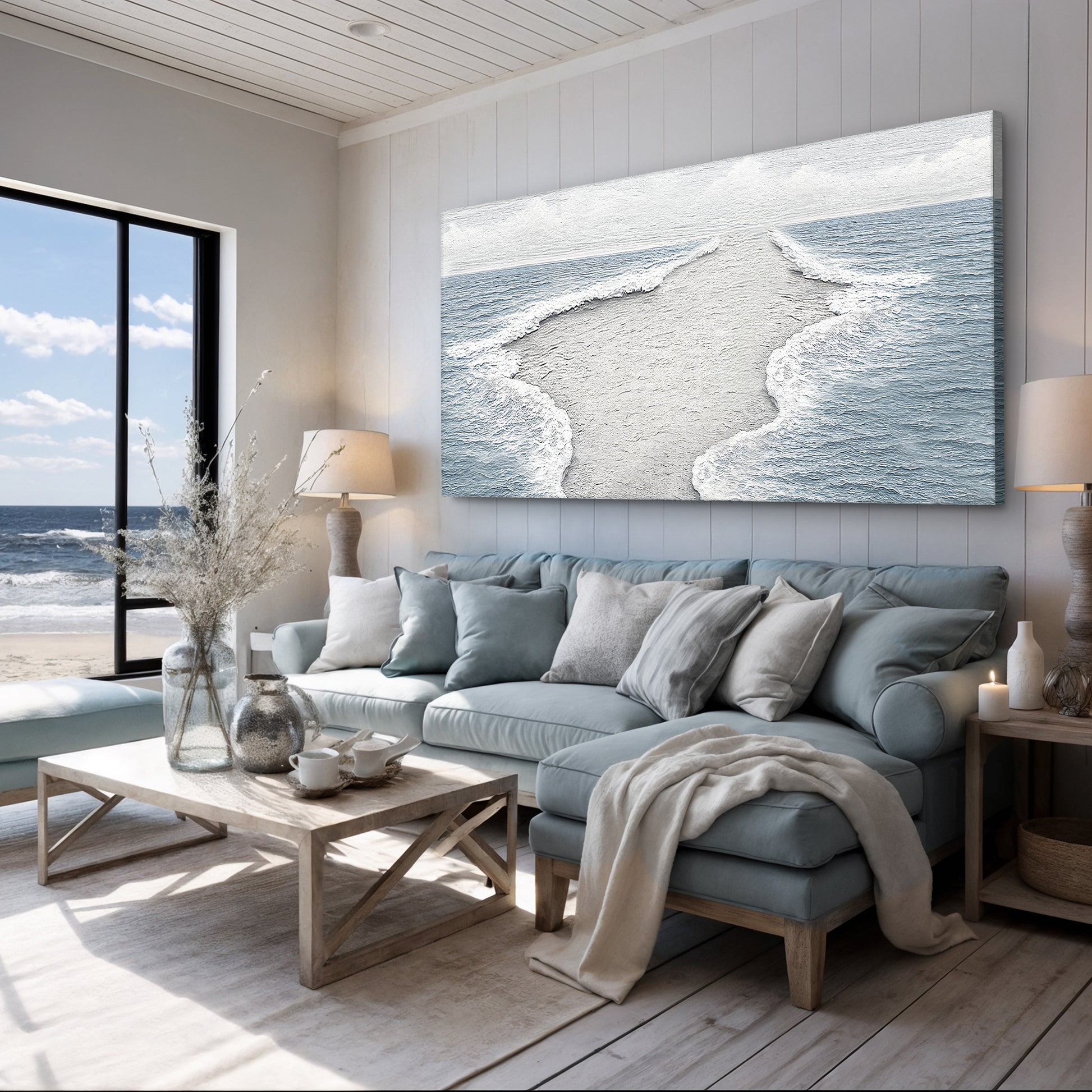 Abstract Beach Shore Wall Art VII