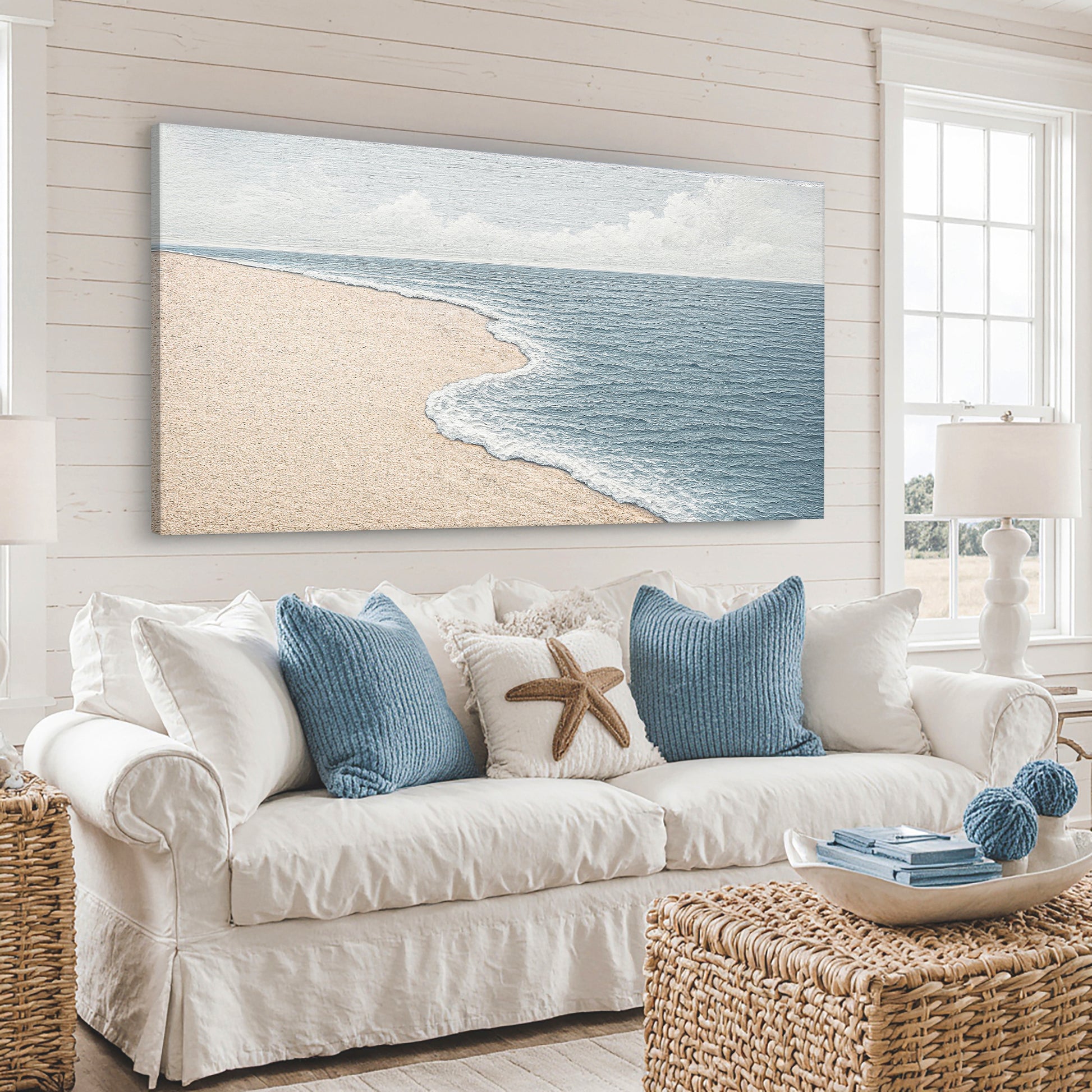 Abstract Beach Shore Wall Art IX