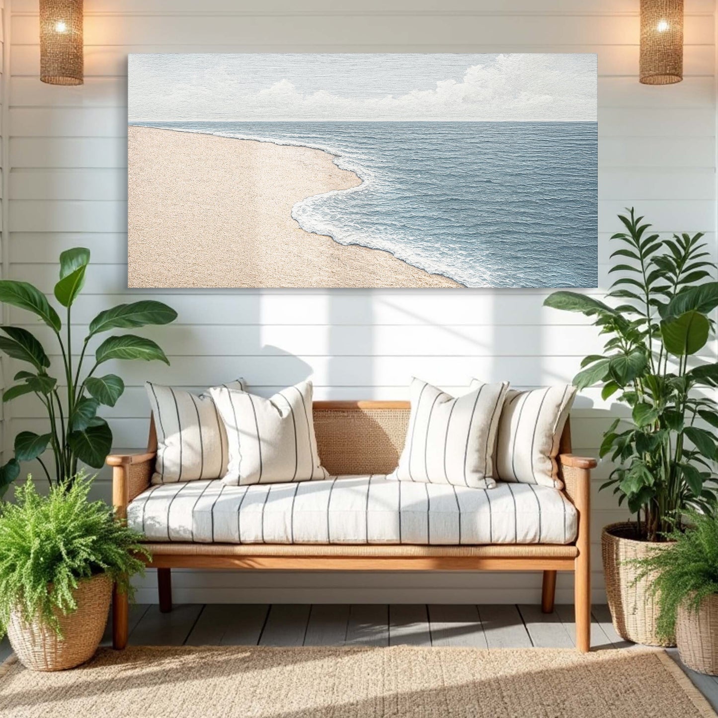 Abstract Beach Shore Wall Art IX