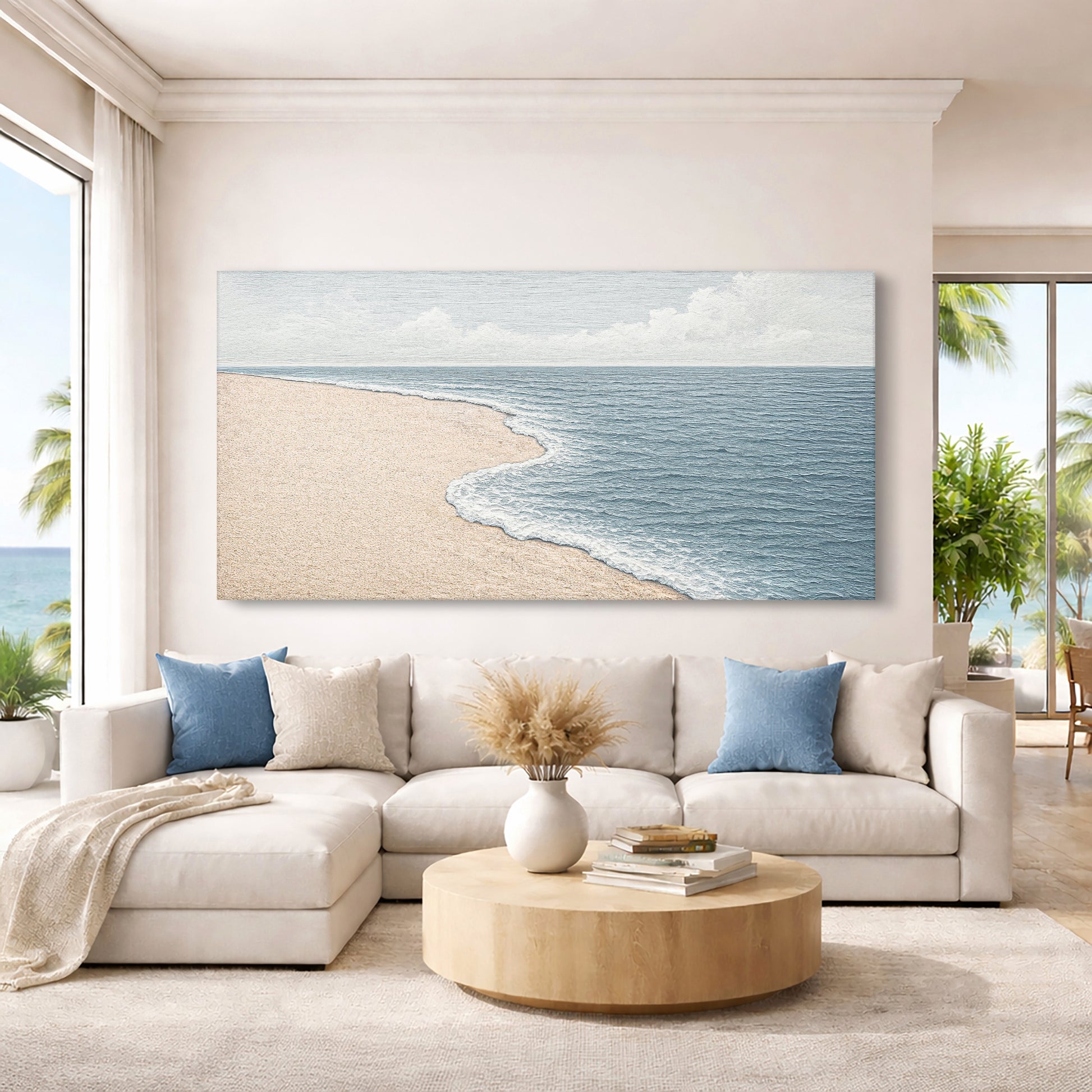 Abstract Beach Shore Wall Art IX