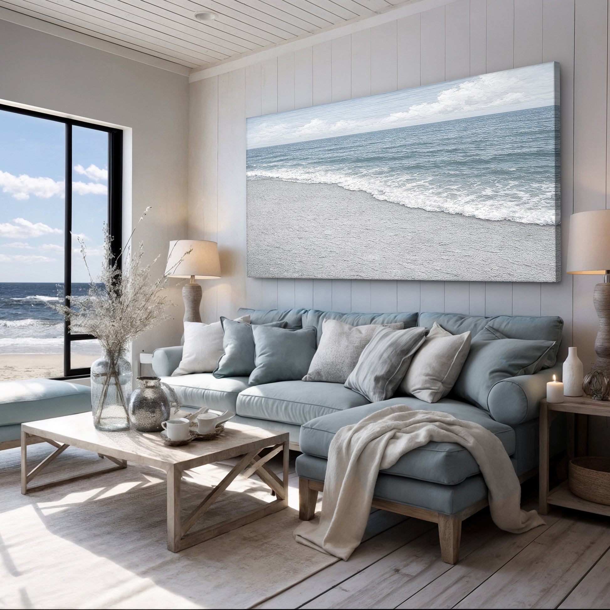 Abstract Beach Shore Wall Art X