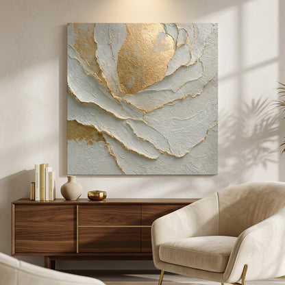 Gilded Petal Relief Wall Art