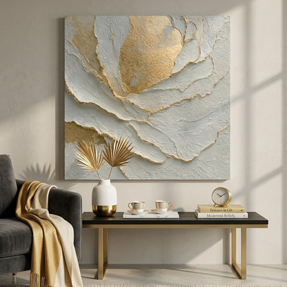 Gilded Petal Relief Wall Art