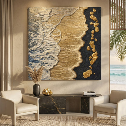 Golden Shoreline Contrast Wall Art