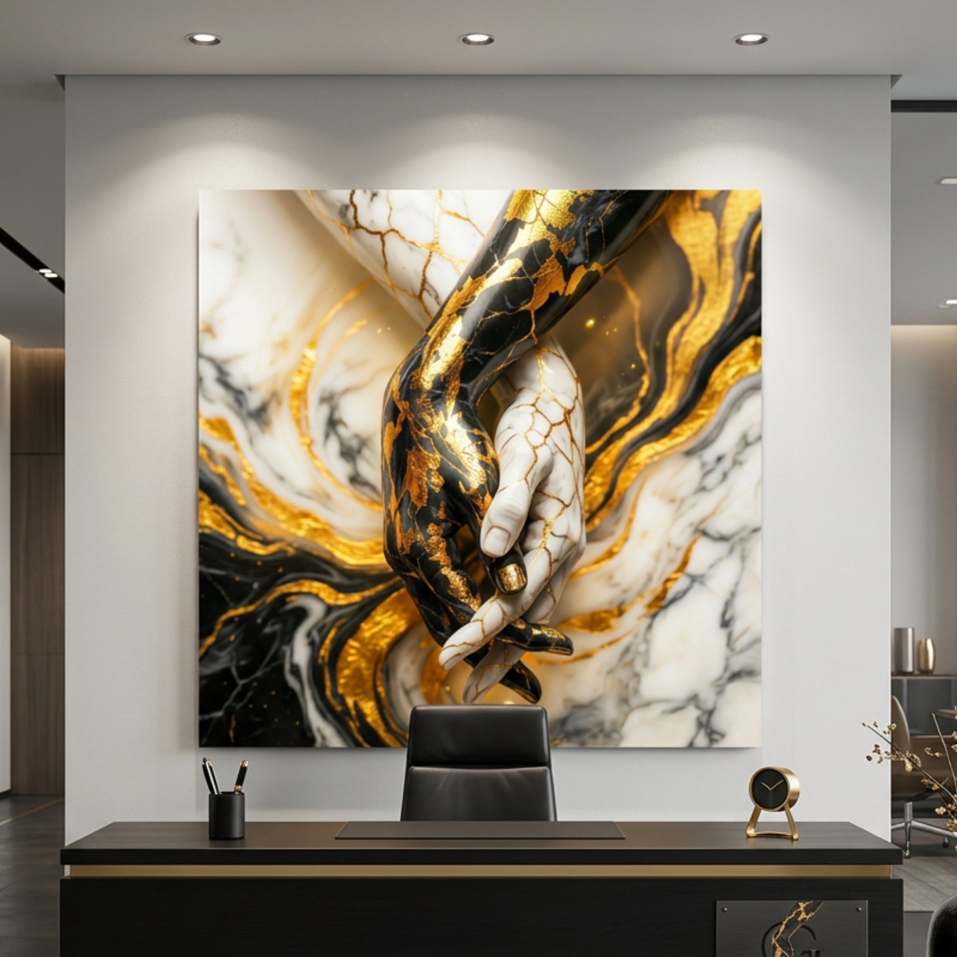 Marble Gold Hands Abstract