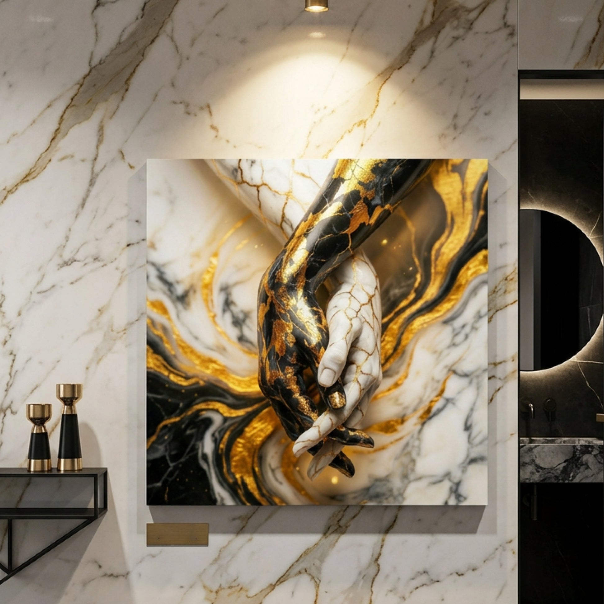 Marble Gold Hands Abstract