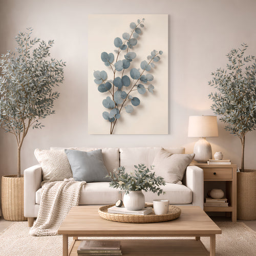 Blue and Cream Botanical — Eucalyptus In Dusty Blue