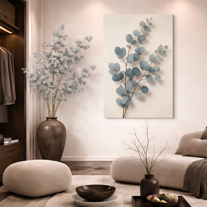 Blue and Cream Botanical — Eucalyptus In Dusty Blue