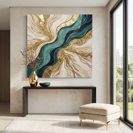 Flowing Teal and Sand