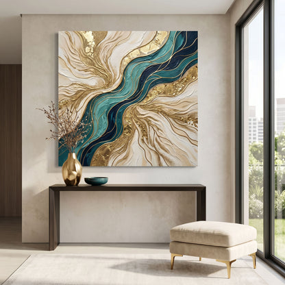 Flowing Teal and Sand