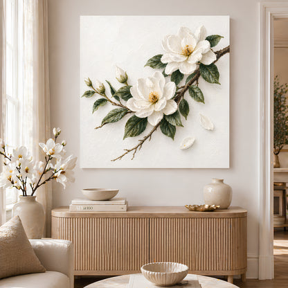 Magnolia Branch — Single Branch On Warm Cream