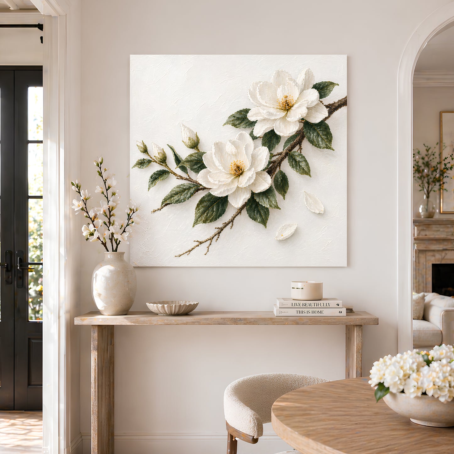 Magnolia Branch — Single Branch On Warm Cream