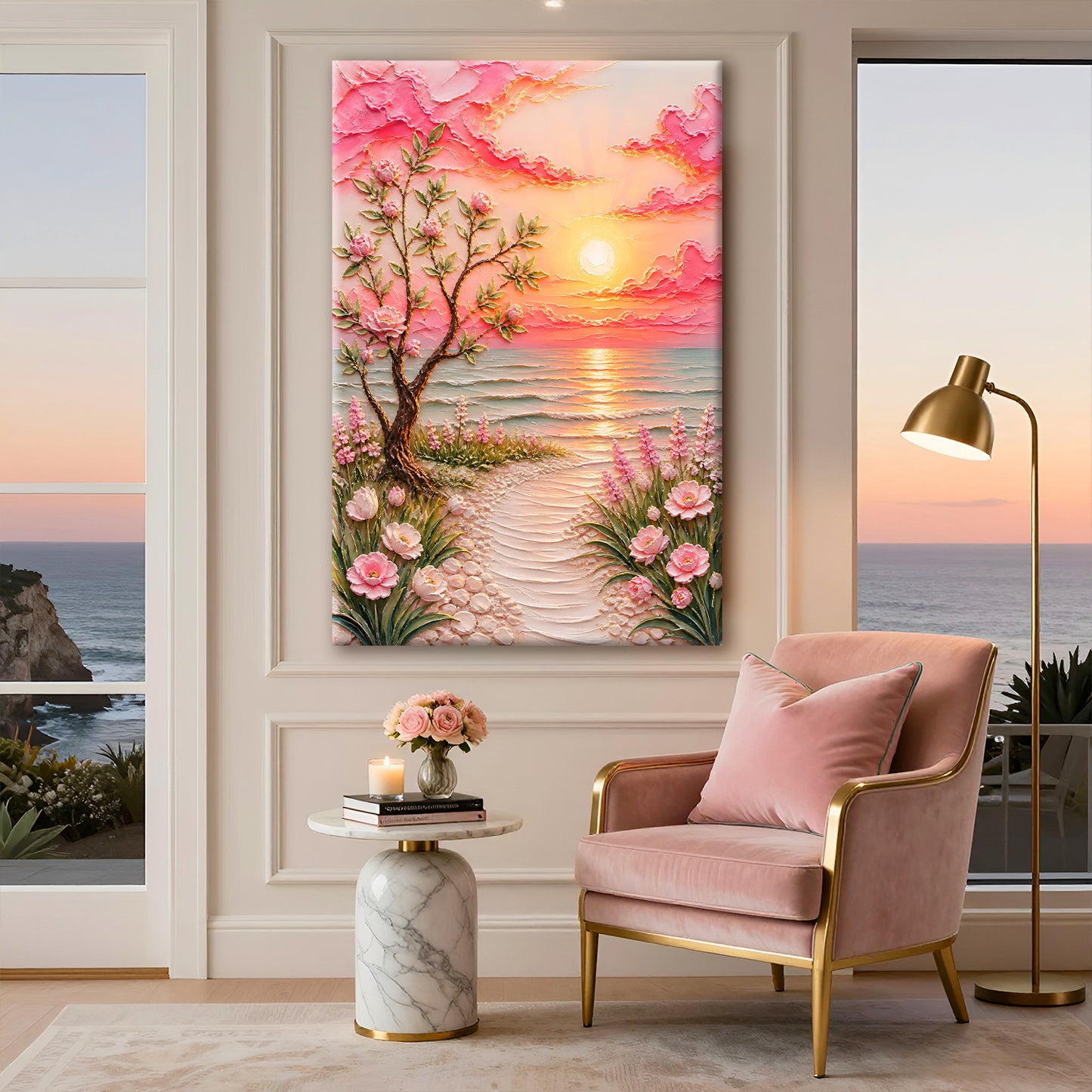 Floral Sunset Coastal Garden